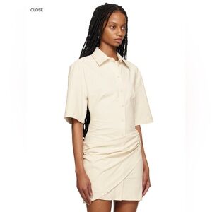 Jacquemus off white Le RAPHIA LA’ROBE CAMISA MINIDRESS